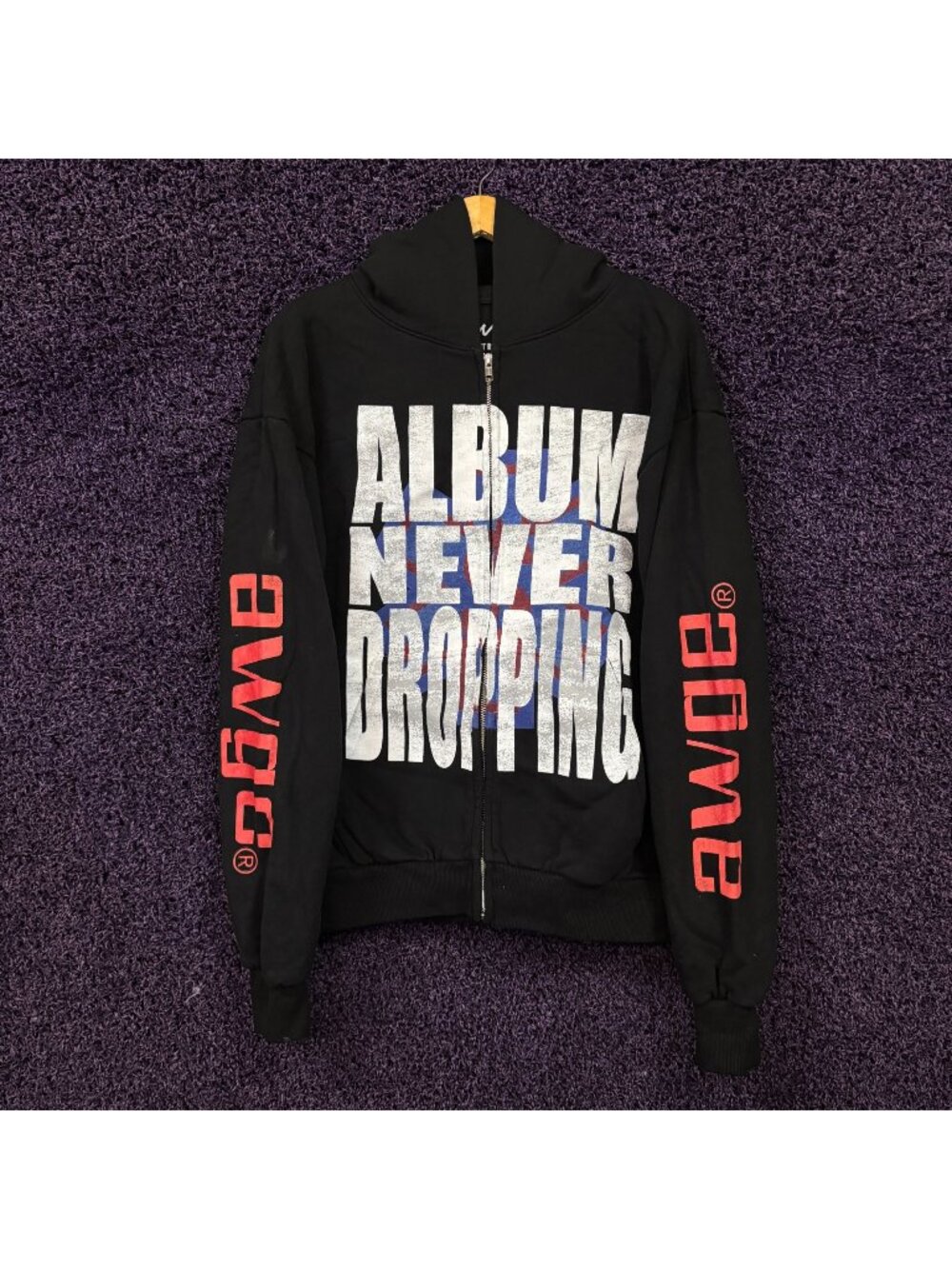 Asap Rocky X Camp Flog Gnaw Album Never Dropping Zip-Up Hoodie Size Medium